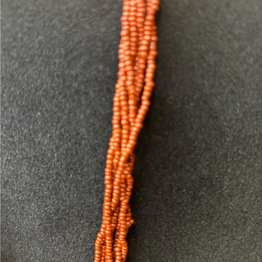 Vintage Beaded‎ Orange and Black Tones with Gold Starfish Pendant Necklace 20